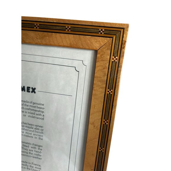 EURAMEX Photo Frame Made in France Large Wooden Marquetry Inlay Rose-wood 12" - Picture 4 of 13